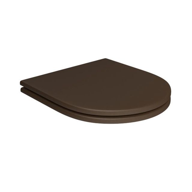 Assento Poliéster Slow Close Com Microban Para Bacias Carrara / Duna / Lk / Level / Nuova Marrom Fosco / Cromado - AP.237.22 - Deca Assento Poliéster Slow Close Com Microban Para Bacias Carrara / Duna / Lk / Level / Nuova Marrom Fosco / Cromado - AP.237.22 - Deca