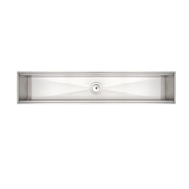 Calha Úmida para Sobrepor Aço Inox com Acabamento Scotch Brite 90x18 - 94534/002 - Tramontina Calha Úmida para Sobrepor Aço Inox com Acabamento Scotch Brite 90x18 - 94534/002 - Tramontina