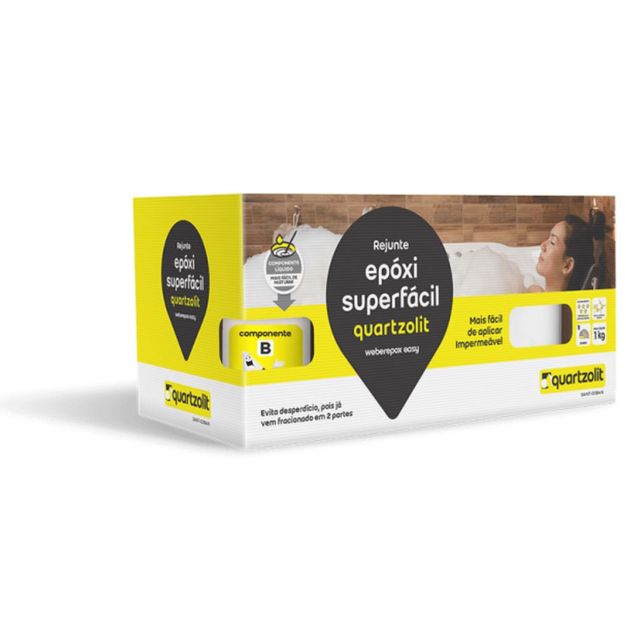 Rejunte Epóxi Superfácil 1Kg - Marfim - Quartzolit Rejunte Epóxi Superfácil 1Kg - Marfim - Quartzolit
