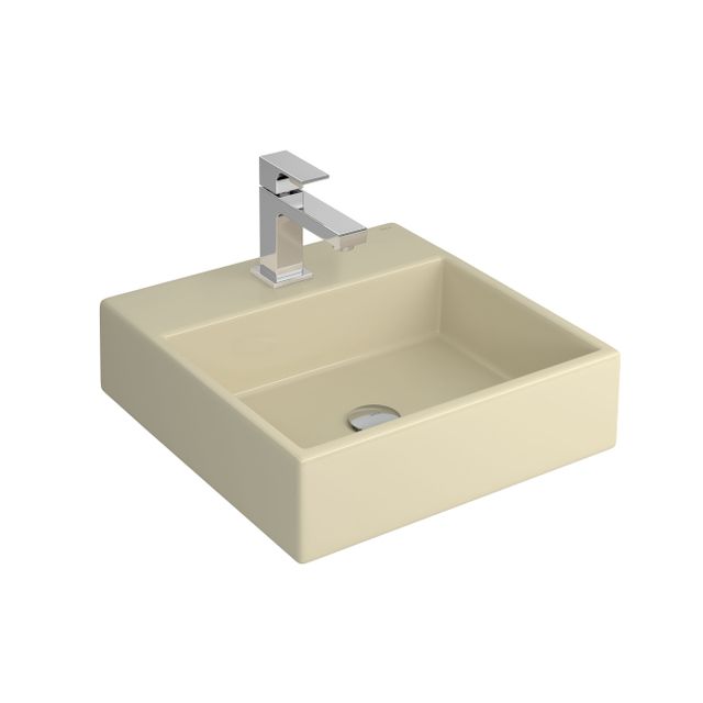 Cuba De Apoio Quadrada Com Mesa Creme - L.73.37 - Deca Cuba De Apoio Quadrada Com Mesa Creme - L.73.37 - Deca