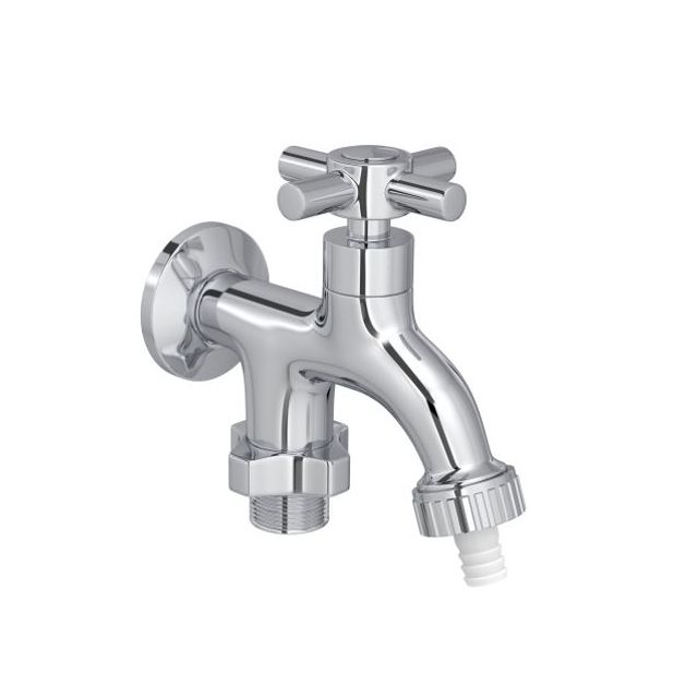 Torneira De Tanque Com Derivação Para Máquina Izy Cromado - 1155.C37 - Deca Torneira De Tanque Com Derivação Para Máquina Izy Cromado - 1155.C37 - Deca