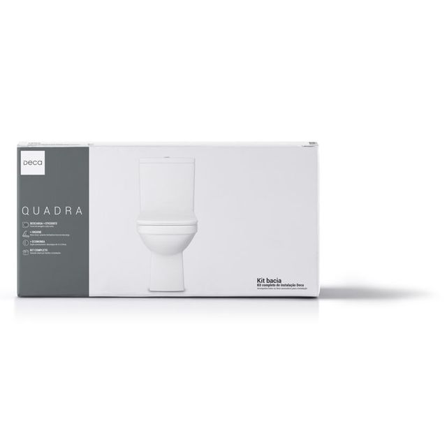 Kit Completo Bacia com Caixa Acoplada Quadra Branco - KP.210.17 - Deca Kit Completo Bacia com Caixa Acoplada Quadra Branco - KP.210.17 - Deca