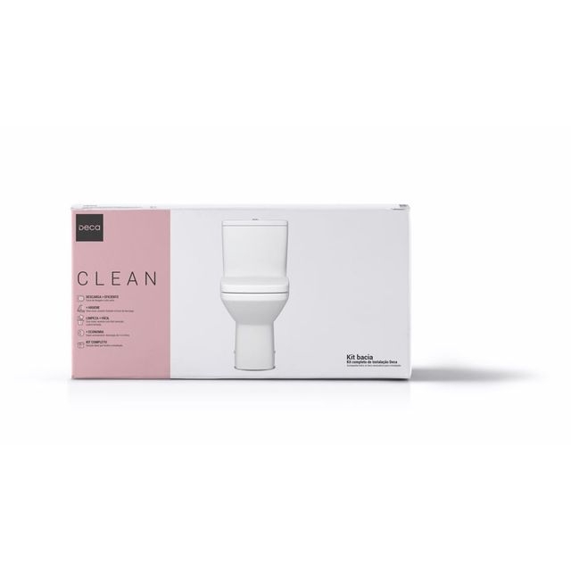 Kit Completo Bacia com Caixa Acoplada Clean Branco - KP.460.17 - Deca Kit Completo Bacia com Caixa Acoplada Clean Branco - KP.460.17 - Deca
