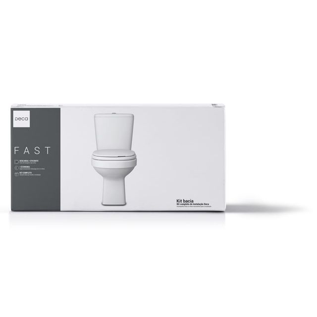 Kit Completo Bacia com Caixa Acoplada Fast Branco - KP.760.17 - Deca Kit Completo Bacia com Caixa Acoplada Fast Branco - KP.760.17 - Deca