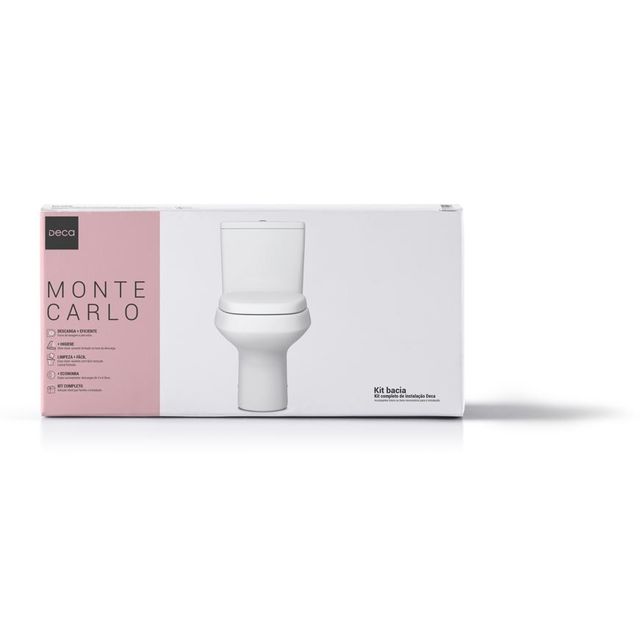 Kit Completo Bacia com Caixa Acoplada Monte Carlo Branco - KP.808.17 - Deca Kit Completo Bacia com Caixa Acoplada Monte Carlo Branco - KP.808.17 - Deca