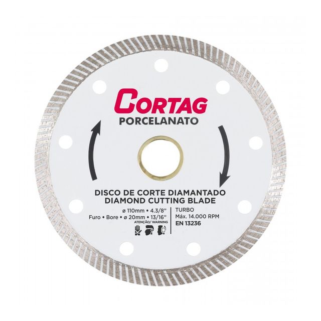 Disco Diamantado Porcelanato 110 mm - 60863 - Cortag Disco Diamantado Porcelanato 110 mm - 60863 - Cortag