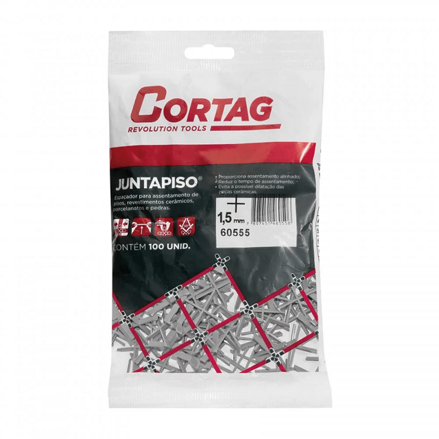 Espaçador Juntapiso 1,5 mm / Pacote com 100 peças - 60555 - Cortag Espaçador Juntapiso 1,5 mm / Pacote com 100 peças - 60555 - Cortag