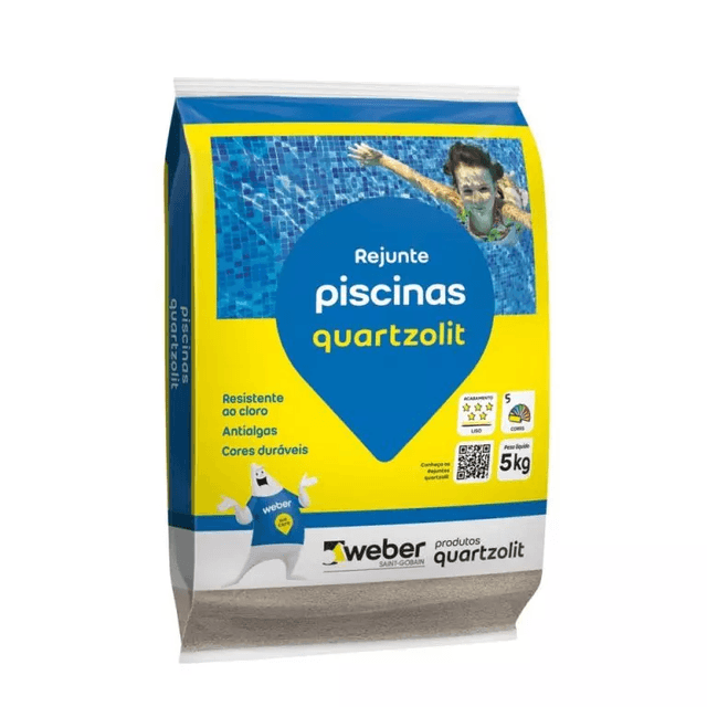 Rejunte para Piscina 5Kg - Cinza Platina - Quartzolit