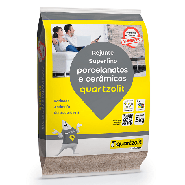 Rejunte Porcelanato e Ceramica 5Kg - Cinza Outono - Quartzolit