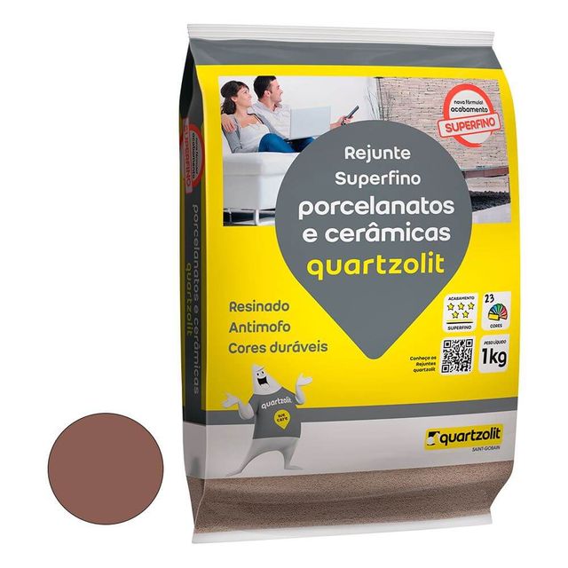 Rejunte Porcelanato e Ceramica 1KG Marrom Cafe - Quartzolit Rejunte Porcelanato e Ceramica 1KG Marrom Cafe - Quartzolit