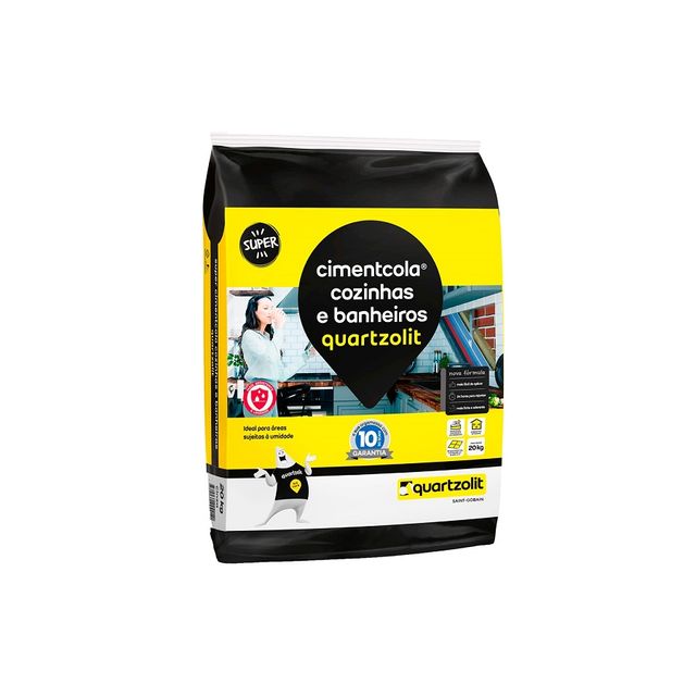 Argamassa Cimentcola Cozinhas e Banheiros 20KG - Quartzolit Argamassa Cimentcola Cozinhas e Banheiros 20KG - Quartzolit