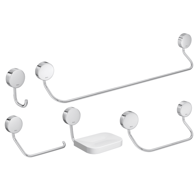 Kit Acessorios 5 Peças Net Cromado - 2000.C01 - Deca Kit Acessorios 5 Peças Net Cromado - 2000.C01 - Deca