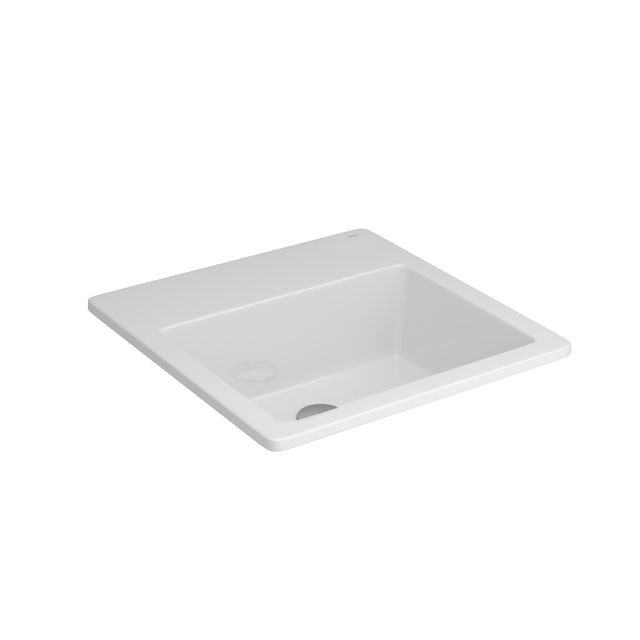 Cuba De Sobrepor Quadrada Com Mesa Branco - L.730.17 - Deca Cuba De Sobrepor Quadrada Com Mesa Branco - L.730.17 - Deca