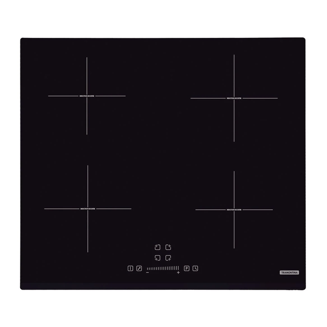 Cooktop por Indução Tramontina Square Slider B 4EI 60 Vitrocerâmico com 4 Áreas de Aquecimento e Comando Touch - 94751/221 - Tramontina Cooktop por Indução Tramontina Square Slider B 4EI 60 Vitrocerâmico com 4 Áreas de Aquecimento e Comando Touch - 94751/221 - Tramontina
