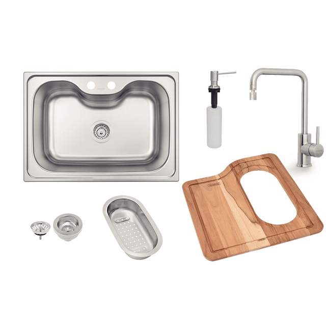 Cuba de Sobrepor Morgana 60 FX em Aço Inox com Acabamento Acetinado 69x49 cm com Válvula - 93806/112 - Tramontina Cuba de Sobrepor Morgana 60 FX em Aço Inox com Acabamento Acetinado 69x49 cm com Válvula - 93806/112 - Tramontina