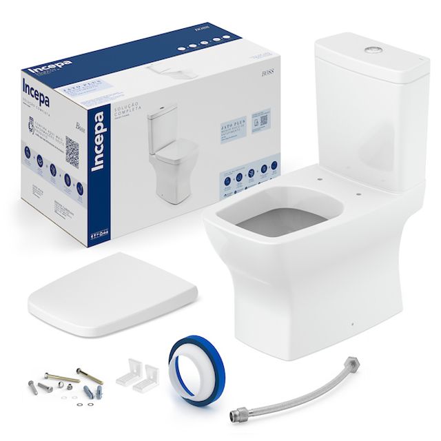Kit Boss Bacia com Caixa Ecoflush Assento em PP Softclose e itens de instalação - 1897230010100 - Incepa Kit Boss Bacia com Caixa Ecoflush Assento em PP Softclose e itens de instalação - 1897230010100 - Incepa