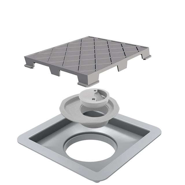 Ralo Linear Tampa Oculta 15x15cm - 4665 - NOVII Ralo Linear Tampa Oculta 15x15cm - 4665 - NOVII