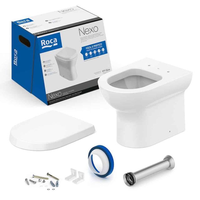 Kit de Bacia Convencional Assento e itens de instalação Branco Nexo - C343727000 - Roca Kit de Bacia Convencional Assento e itens de instalação Branco Nexo - C343727000 - Roca