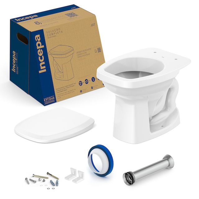 Kit Bacia Convencional Art, Assento em PP e Itens de Instalação - 1507270010100 - Incepa Kit Bacia Convencional Art, Assento em PP e Itens de Instalação - 1507270010100 - Incepa
