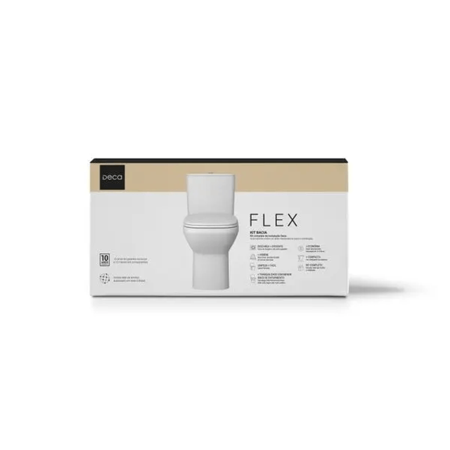 Kit Completo Bacia com Caixa Acoplada Branco Flex - KP.381.17 - Deca Kit Completo Bacia com Caixa Acoplada Branco Flex - KP.381.17 - Deca