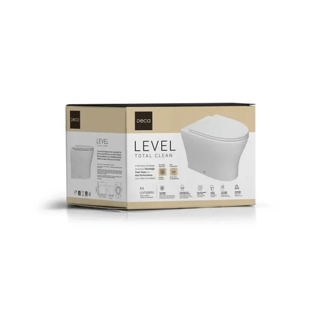 Kit Completo Bacia Convencional Branco Level Total Clean - KP.8510.17 - Deca Kit Completo Bacia Convencional Branco Level Total Clean - KP.8510.17 - Deca